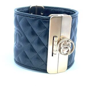 Chanel Matelasse Leather Cuff Bracelet